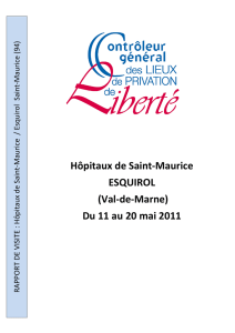 Rapport de visite des Hôpitaux de Saint-Maurice (Val-de