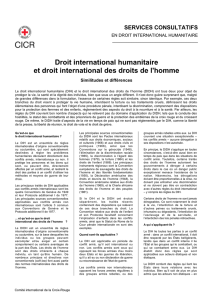 Droit international humanitaire et droit international des