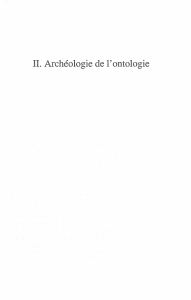 Archéologie de l`ontologie