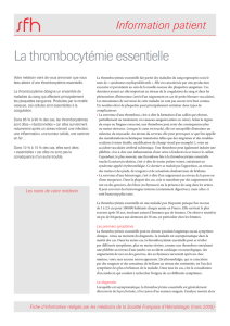 La thrombocytémie essentielle - Sociéte Française d`hématologie