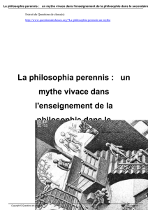 La philosophia perennis : un mythe vivace dans l`enseignement de