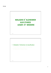maladie d`alzheimer aux stades leger et modere