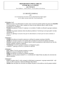 PROGRESSION SPIRALAIRE EN ETUDE DE LA LANGUE AU