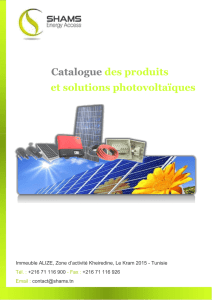Catalogue des produits et solutions photovoltaïques