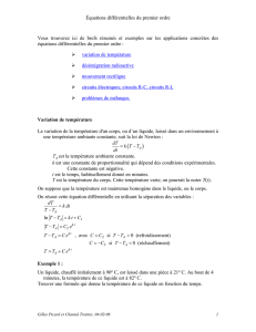 Équations différentielles du premier ordre Vous trouverez ici de