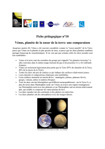 Fiche pédagogique n°10 Vénus, planète de la soeur de la terre: une