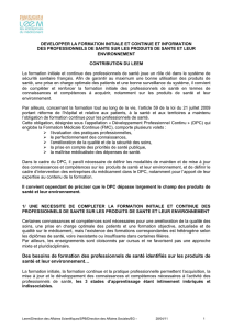 Développer la formation initiale et continue et information des