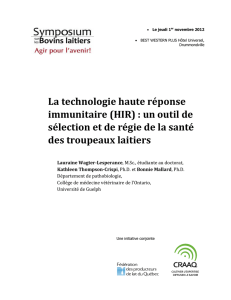 La technologie haute réponse immunitaire (HIR) : un - Agri