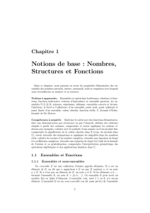 Notions de base : Nombres, Structures et Fonctions