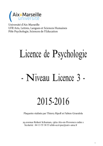 PLAQUETTE DE PSYCHOLOGIE Licence 3