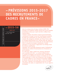 prévisions 2015-2017 des recrutements de cadres en france