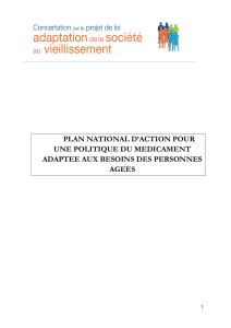 Plan national d`action pour une politique du médicament