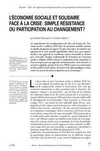 L`&eacute;conomie sociaLe et soLidaire face &agrave; La crise : simpLe