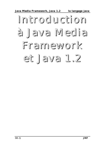 Introduction à Java Media Framework et Java 1.2