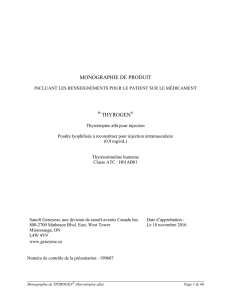 monographie de produit thyrogen