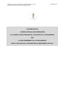 CONTRIBUTION DE L`ORDRE NATIONAL DES PHARMACIENS A