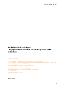 Sur la littéralité autistique : Langage et communication sociale à l