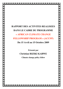 AFRICAN CLIMATE CHANGE FELLOWSHIP PROGRAM » (ACCFP)