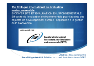 15e Colloque international en évaluation environnementale