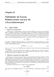 Théorème de Gauss. Équations locales de l`électrostatique