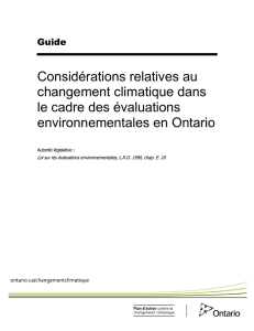 Considérations relatives au changement climatique