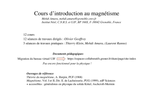Cours d`introduction au magnétisme - Institut NÉEL