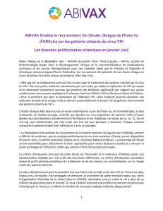 ABIVAX finalise le recrutement de l`étude clinique de Phase IIa d