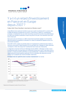 Note d`analyse 16 – Y a-t-il un retard d`investissement en France et en