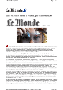 Les Français se fient à la science, pas aux chercheurs
