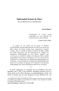 Dahrendorf lecteur de Marx - Faculté des sciences sociales