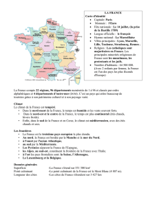 La France compte 22 régions, 96 départements numérotés de 1 à