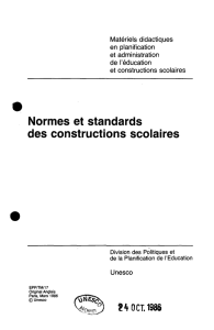 Normes et standards des constructions scolaires