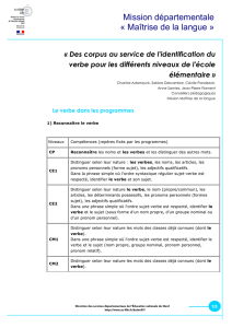 Des corpus au service de l`identification du verbe