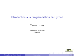 Introduction à la programmation en Python