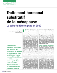 Traitement hormonal substitutif de la ménopause