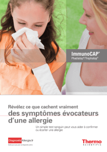 des symptômes évocateurs d`une allergie