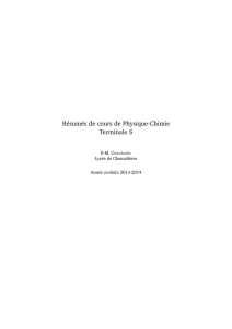 Résumés de cours de Physique-Chimie Terminale S