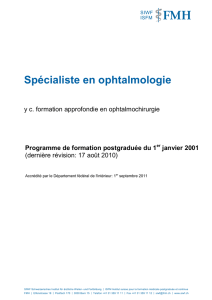 Spécialiste en ophtalmologie
