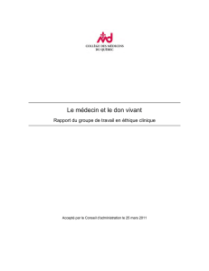 Le médecin et le don vivant - Collège des médecins du Québec