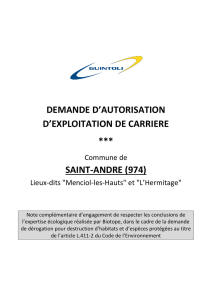 demande d`autorisation d`exploitation de carriere *** saint