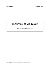 nutrition et vigilance - Institut Benjamin Delessert