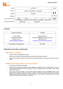Fiche filière L1 Economie - Université de Bourgogne Formation