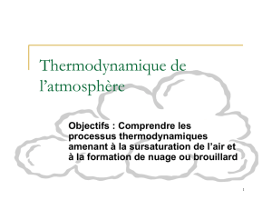 Thermodynamique de l`atmosphère