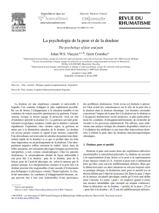 La psychologie de la peur et de la douleur