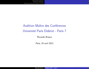 Audition Maître des Conférences Université Paris Diderot - IMJ-PRG