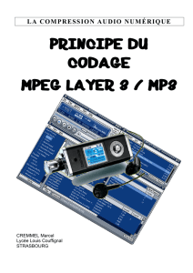 PRINCIPE DU CODAGE MPEG LAYER 3 / MP3