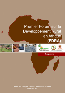 Premier Forum sur le Développement Rural en Afrique