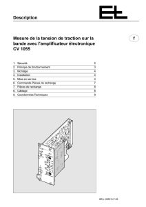 Mesure de la tension de traction sur la bande avec l`amplificateur