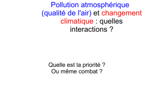 Pollution atmosphérique (qualité de l`air) et changement climatique