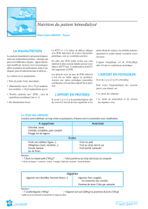 Nutrition du patient hémodialysé